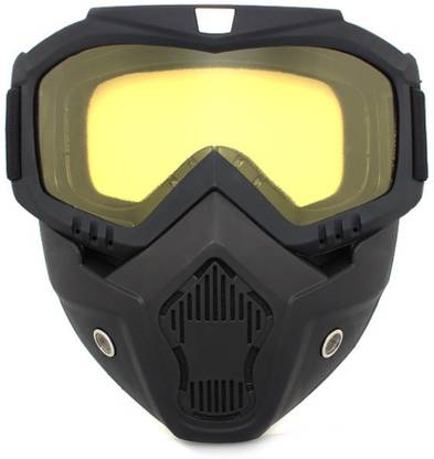 Olsic ® Motorcycle Yellow Dust Proof Mask Cycling Bike Full Face Shield Windproof MTB Windproof Dirt Shield With Soft Foam Padded Detachable Safety Goggle2 Safety Visor