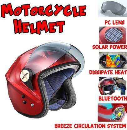Whitecherry Solar Power Smart Bluetooth Conditioning Summer Cooling Fan Cycling Motorcycle Hard Hat Electric Vehicle Sunshield Helmet Red Safety Cap