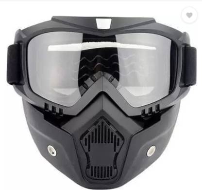Olsic ® Motorcycle White Goggle Mask Fun Face Mask Full Face Mask Windproof Goggles5 Mask Goggles Bike Off-Road Racing Glasses Blowtorch Safety Goggle Safety Visor