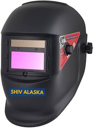 SHIV ALASKA Large Viewing Solar & Battery Powered Auto Darkening Welding Helmet