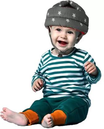 MARQUEONN Baby Star Grey Safety Helmat Baby Star Head Protector Adjustable Size Baby Learn to Walk Or Run Soft Helmet Safety Cap