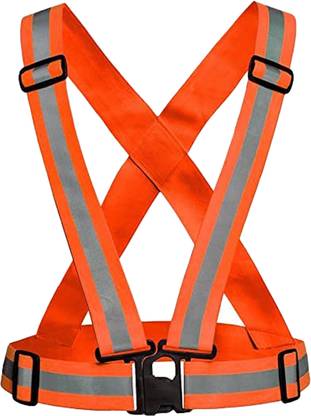 Spotview High Visibility Protective Safety Reflective Vest,Cross Belt Stripes Safety Jacket
