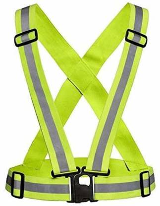 SSETECHS High Visibility Reflective Cross vest belt jacket (Green) Safety Jacket