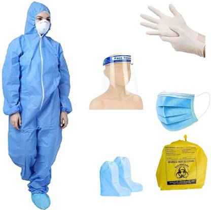 PATA PPE KIT with Full Body Cover Coverall ,Shoe Cover,Gloves,Face mask,Face Shield Safety Jacket