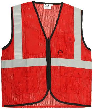 Club Twenty One Red Polyester High Visibility Reflective (Size: XXL) Safety Jacket