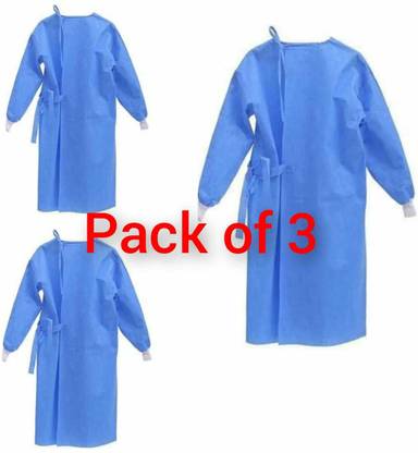 GLAMY COUTURE 80 GSM NON WOMEN SURGICAL GOWN (PACK OF 3) Gown Hospital Scrub