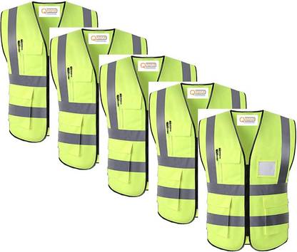 QADAR Executive Safety Jacket, Multi-Purpose Safety Jacket With 4 Pockets Safety Jacket