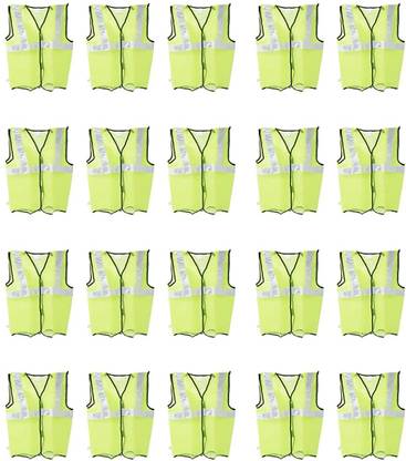 AIRSHINE INDIA Safety Jacket, Safety Coat for Traffic, Sports, Construction Site(Pack Of 20) Safety Jacket