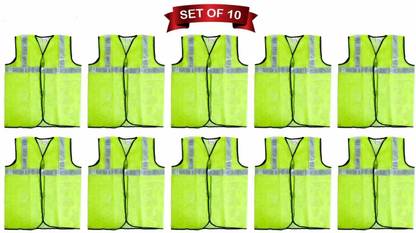 SHVAS Free Size (Pack of 10) Reflective Safety Jacket