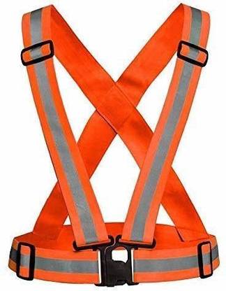 SHASALES Safety Security Reflective Adjustable Cross Belt High Visibility Gear Strip Vest Safety Jacket