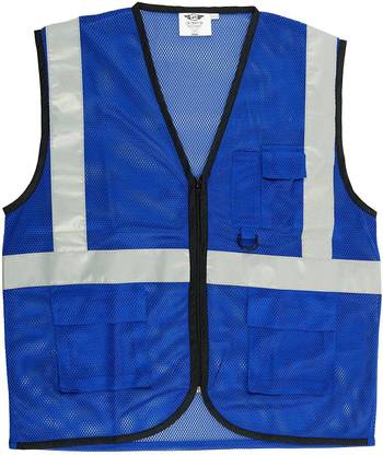 Club Twenty One Blue Polyester High Visibility Reflective (Size: L) Safety Jacket
