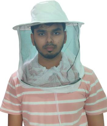 RAHBAN Honey Bee Veil Cap -Bee Sting Protection for Neck and Face-with Adjustable strap Safety Jacket