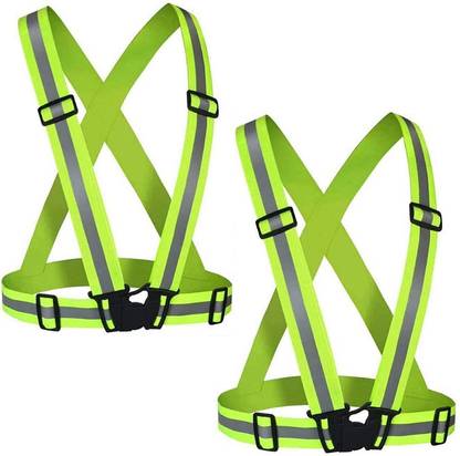 RBGIIT Reflective Vest for Running Cycling Jogging Night Riding Driving Radium Reflector Green color Size-Universal Safety Jacket