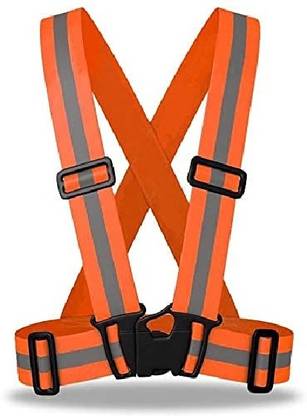 ANGELSAFE Reflective Cross Jacket (Belt ) Orange Color with radium tape Safety Jacket