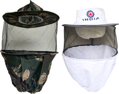 Super Bee Bee Veil white & Army Colour (Combo of 2) Safety Jacket