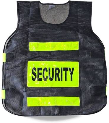 TOOL ZONE SECURITY REFLECTIVE SAFETY JACKETS BLACK WITH YELLOW REFLECTIVE (SECURITY) Safety Jacket