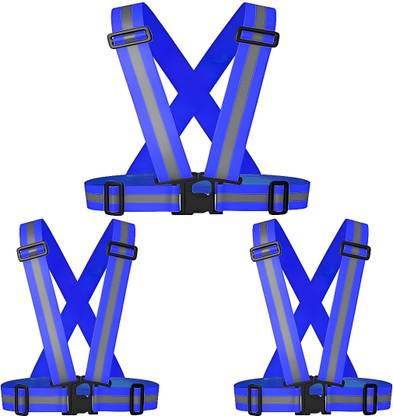 Donizard Men's and Women's Nylon Safety Security Reflective Adjustable Cross Belt Safety Jacket