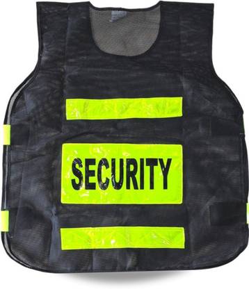 SSETECHS SECURITY JACKET REFLECTIVE BLACK WITH VELCROW CLOSURE SAFETY JACKET Safety Jacket