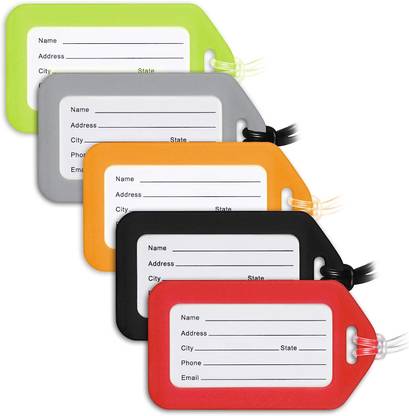 THR3E STROKES Luggage Tags, Bag Tag for Baggage, Suitcase Tags Bulk [50] Luggage Tag
