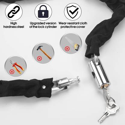 KhaanSaar Chain Bicycle Lock, Bike Lock Heavy Duty Anti-Theft Cut Resistance Bicycle Safety Lock