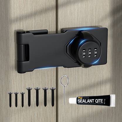 HANNEA Household Cabinet Password Hasp Locks, Cabinet Door Combination Lock Lock