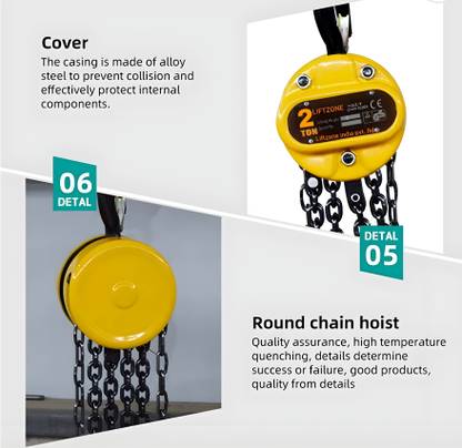 liftzone Chain Pulley Block Capacity 2TON X 3MTR Safety Lock