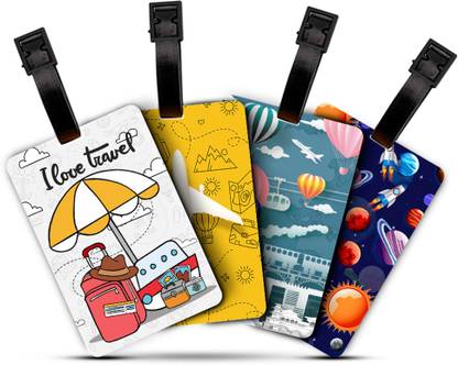 ULTRA 3D Luggage Tag | Set of 4 | I love Travel, Travel Time, Papercut & Star-Planet Luggage Tag