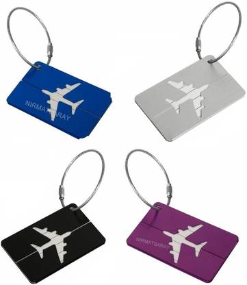 NIRMATSARAY 4pcs Metal Luggage Travel Tags Address Labels Identification Labels Bag Tag Luggage Tag