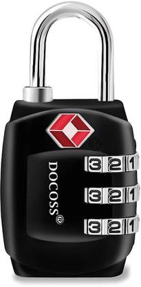 DOCOSS Set of 1 331 Metal TSA Lock for Bag/TSA Lock Number Password Travel Lock Black Safety Lock