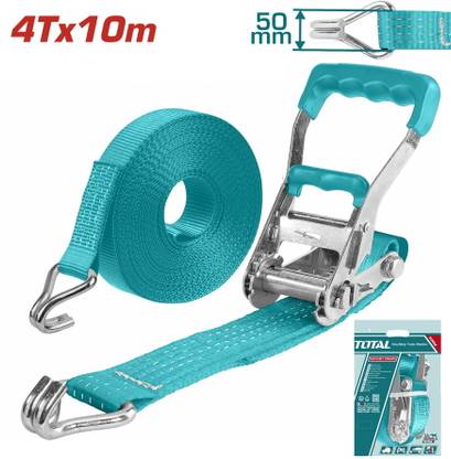 TOTAL 10m 4T Ratchet Strap, 50mm Polyester Webbing, 4000kg Max Force Safety Lock