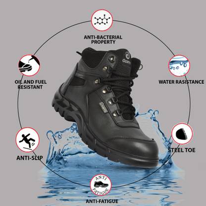 Ozarro Steel Toe Genuine Leather Safety Shoe