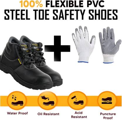 foot trends Steel Toe PVC Safety Shoe