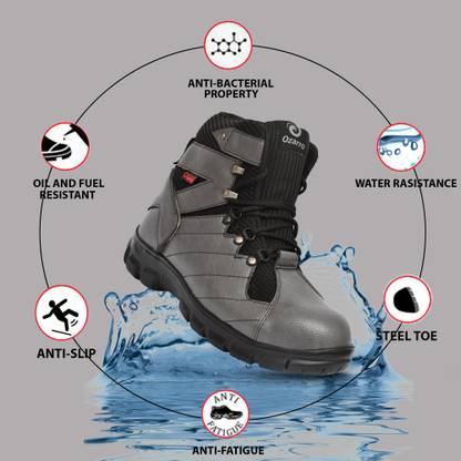 Ozarro Steel Toe Genuine Leather Safety Shoe