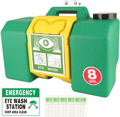 STYLERA Portable Eyewash Station 8 Gallon Wall Mounted Eye Wash Safety Shower Safety Shower