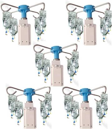 Meru Technologies Saline Stand with Basket Wall Mount Saline IV Stand 4 Hooks (PO5)  Saline Stand