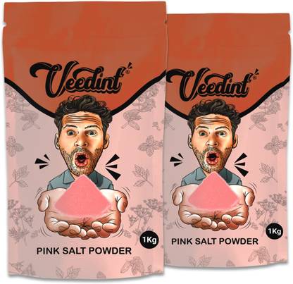 Veedint Pink Salt Powder 2 kg | Sendha Namak | Mineral-rich Salt for Healthy Cooking Himalayan Pink Salt