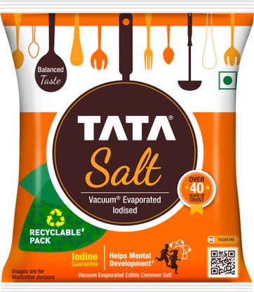 Tata SaltFree Flowing and Iodised Namak Iodized Salt