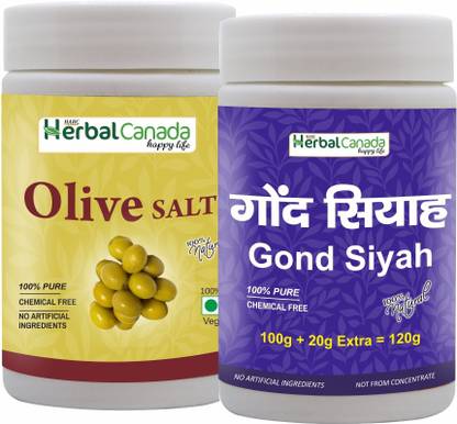HARC Herbal Canada Olive Salt (120g) + Gond Siyah (120g) |Helps for Boost Immunity & Digestion. Sea Salt