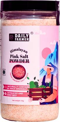 daily farmer Himalayan Pink Salt Powder | 84 Trace Minerals | Untreated and Unrefined Himalayan Pink Salt