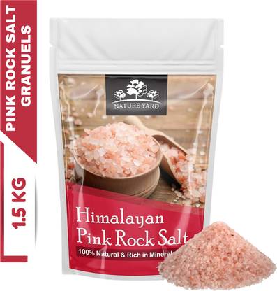 NATURE YARD Himalayan Pink Salt for Weight Loss (Granules) - 1.5kg - LAB TESTED salt 100% Natural and Antioxidant loaded with essential minerals ( Super Saver pack ) Himalayan Pink Salt