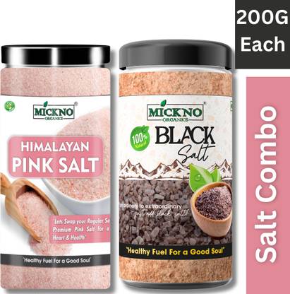 mickno organics Combo Himalayan Pink Salt(Sendha Namak)& Black Salt (Kala Namak) Himalayan Rock Salt