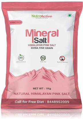 NUTROACTIVE MineralSalt Himalayan Pink Rock Salt Extra Fine Grain - 1 kg Himalayan Pink Salt