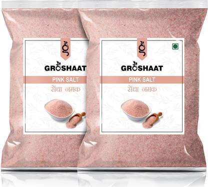 Groshaat Sendha Namak (Pink Salt)- 500gm Each (Pack of 2) 1000g Himalayan Pink Salt