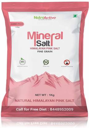 NUTROACTIVE MineralSalt Himalayan Pink Rock Salt Fine Grain 1Kg Himalayan Pink Salt