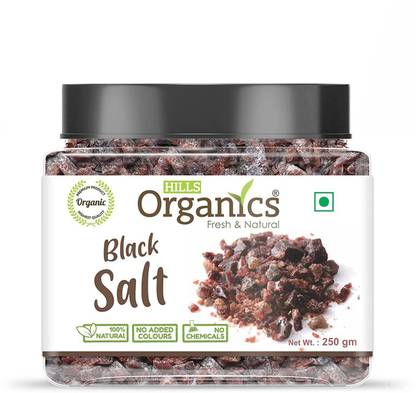 Hills Organics Himalayan Black Salt (Kala Namak) – 250G | 100% Pure & Organic Natural Black Salt