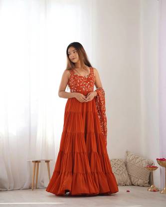 LOKITA WORLD Solid Anarkali Kurta, Bottom & Dupatta Set