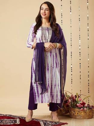 Royal Export Embroidered Kurta, Trouser/Pant & Dupatta Set
