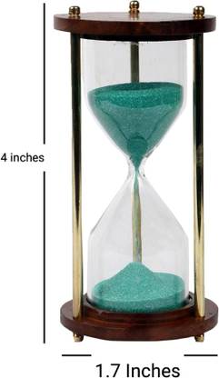 NORVILLE Wooden and Brass Sand Timer Hour Glass Sandclock Height 4inch Time 1 minute Sand Clock