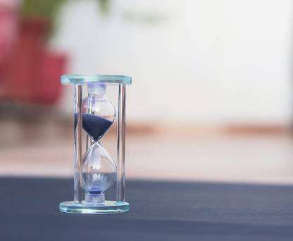 TRU'S Borosilicate Glass Sand Timer for Home and Office Décor 1 Minute Blue Sand Clock