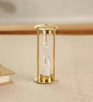 iconartsy Brass White Sand Clock Timer Sand Clock